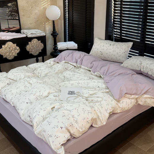 春季焕新床品 【海棠春 沐纱绵印花四件套】清新印花 色彩艳丽 舒适软糯 柔软亲肤 排湿透气如坠云端 床单款 床笠款 MWX 商品图4