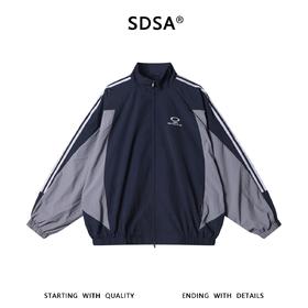 SDSA男装2026新款高贵轻奢复古设计感撞色拉链立领夹克外套百搭
