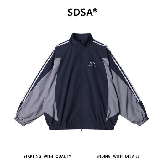 SDSA男装2026新款高贵轻奢复古设计感撞色拉链立领夹克外套百搭 商品图0