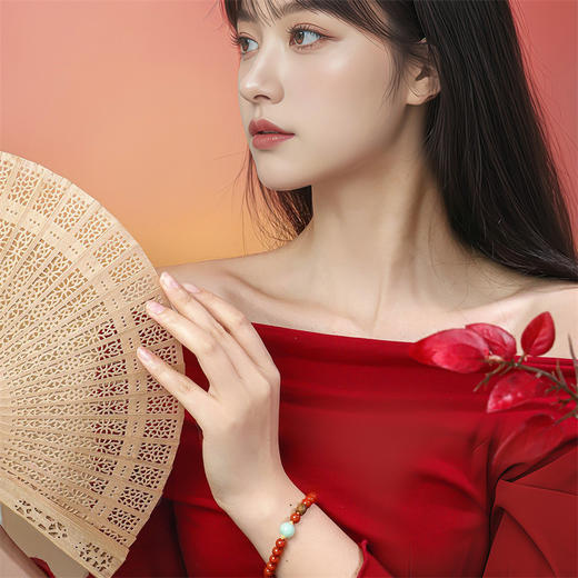 【新品首发】琳琅雅玉系列 18K金南红玛瑙翡翠手串手链 女士礼物MEMORA诗普琳MB006801 商品图1