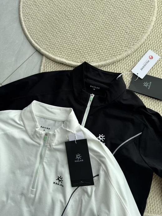 点此购买 凯乐石春秋季男女款半拉链立领拇指孔运动跑步长袖T恤 LL 341280 商品图11