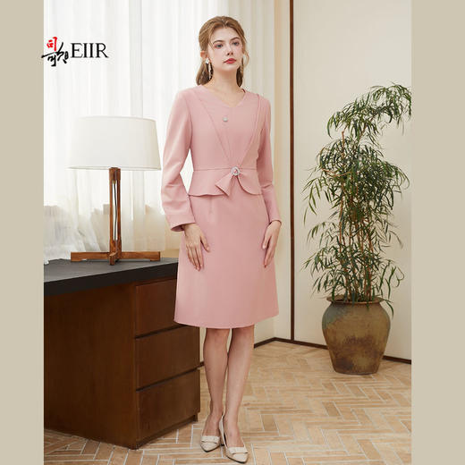 司歌收腰假两件长袖连衣裙春秋气质A921221X 商品图1