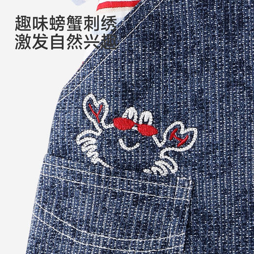 【商场同款】英氏婴儿连身衣宝宝夏连体衣男宝假两件牛仔短袖哈衣 商品图3