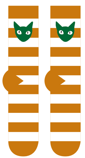 喵内袜子 赭白横纹bj