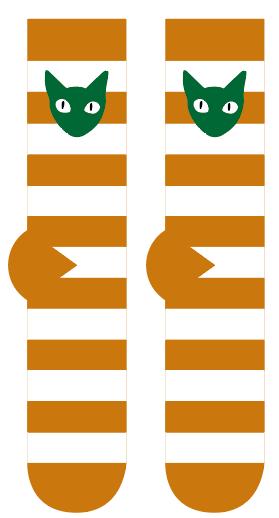 喵内袜子 赭白横纹bj 商品图0