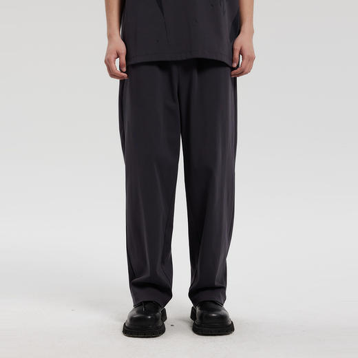 MODE COMMUTER | MC针织螺纹混纺简约阔腿型针织长裤 商品图3