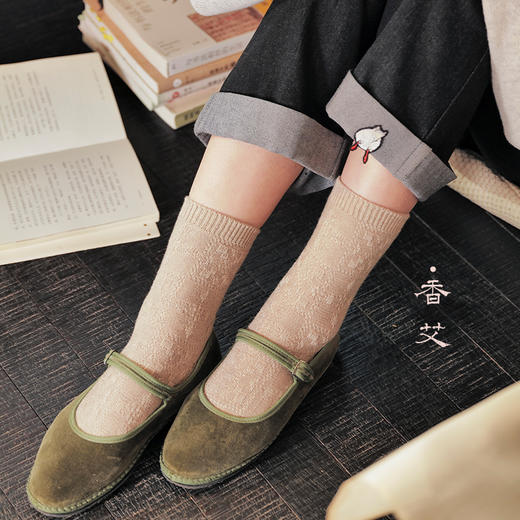 踏春 菱纹绵软松弹包脚中筒袜 四季袜 山林曦照 商品图1