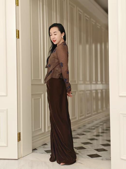 【3.6上新】早春茶烟🌸檀木棕印花100%绵羊毛开衫 商品图10