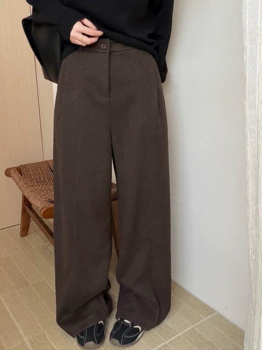二店y 【3070】 醋酸羊毛毛呢裤 700g 柔软垂感直筒高腰阔腿裤 商品图11
