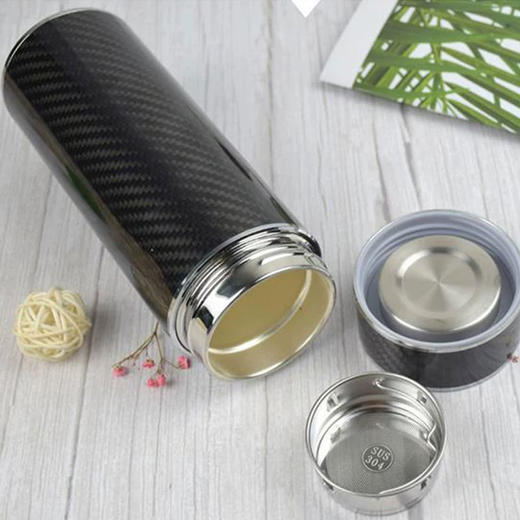 泉盛碳纤维保温杯中号白铬 商品图2