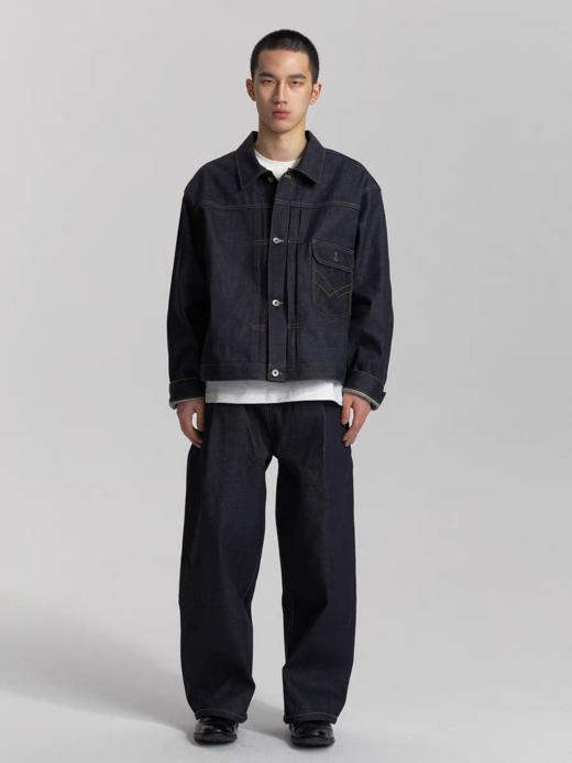 GYOZA PASTA/GP26ss-k01/进口纱线日产五金双折宽松廓形原浆赤耳牛仔裤 商品图2