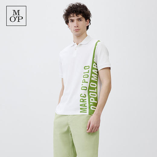 Marc O'Polo/MOP 夏季新款高级翻领华夫格印花休闲短袖POLO衫男士 商品图2