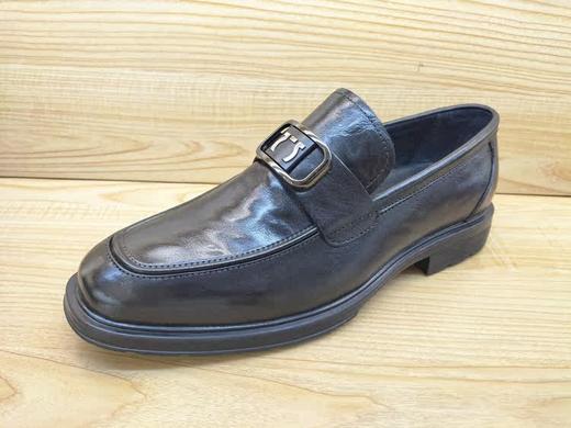 豪行13316538牛皮时尚商务皮鞋男士单鞋乐福鞋一脚蹬 商品图1