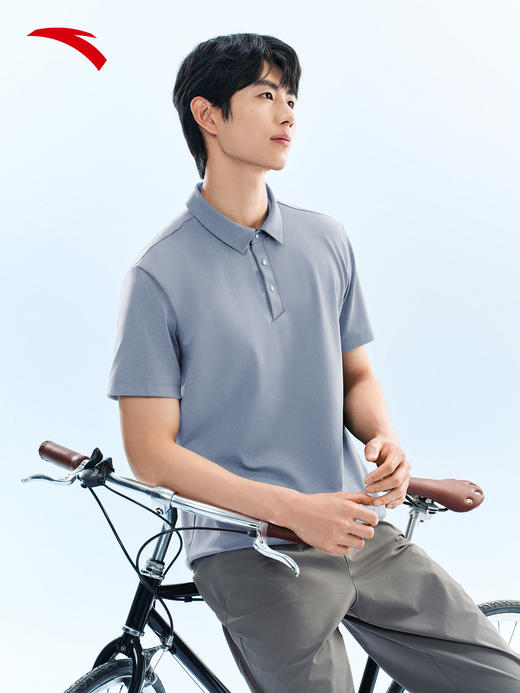 安踏型动POLO | 商务翻领短袖男夏季冰丝翻领运动上衣152627123 商品图0