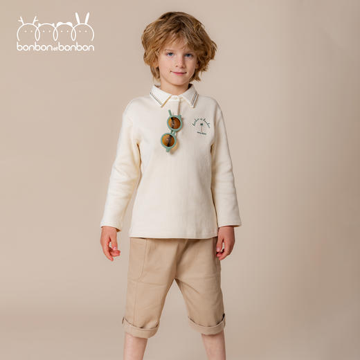 刺绣细节华夫格针织上衣 商品图1