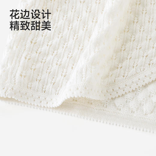 【高定系列】英氏儿童毛衫外套女童夏季白色桑蚕丝柔软舒适短毛衫 商品图3