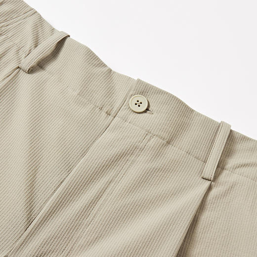 MODE COMMUTER | MC竖条纹肌理微皱抗皱直筒型梭织长裤 商品图2