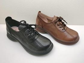 豪行女鞋23329605真皮休闲舒适平底复古老年单鞋正品