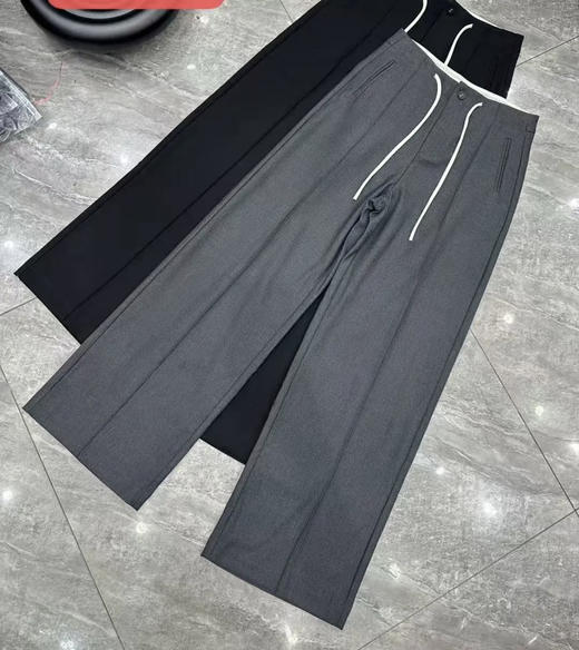 原单新款薄款抽绳定制款阔腿筒裤 商品图1