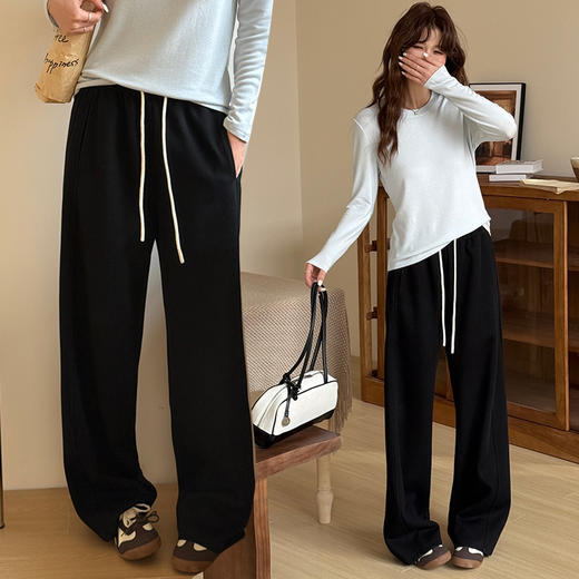 （小眠专属）K.HIP早八漫游裤 | 定制米妮细条肌理布 触感软糯轻微蓬松感，直筒微宽松剪裁 ，藏肉显瘦百搭！ 商品图7