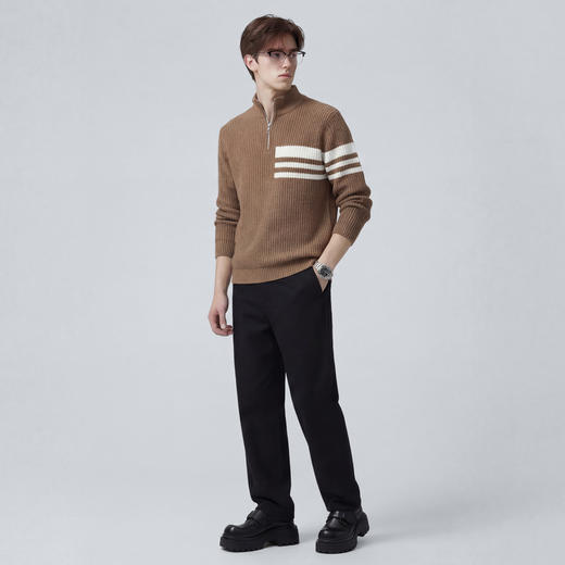 【不易变形】圣得西男士薄款针织衫2026新款春季半拉链休闲毛衣 商品图9