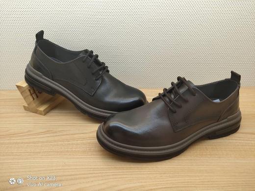 豪行12359206真皮软底舒适休闲皮鞋男士系带单鞋 商品图0