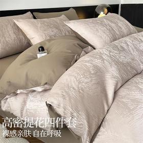 【高级感轻奢提花床上四件套】加厚锦棉肌理纹被套被罩宿舍床单三件套