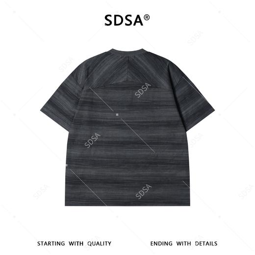 SDSA男装2026新款潮牌复古风肌理短袖男女同款条纹宽松圆领T恤 商品图4