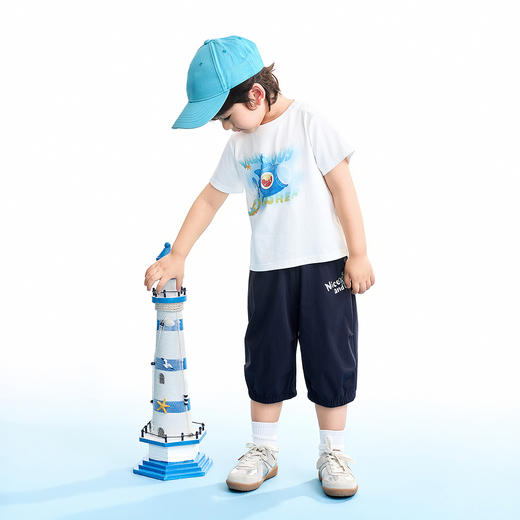 【实体店同款】男女童全腰梭织七分裤夏季新款安奈儿童装XM626182 商品图3