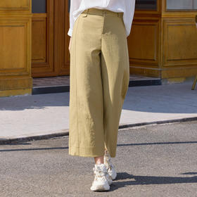 半身缘女裤 春季显瘦亲肤舒适九分直筒裤261102U30320200