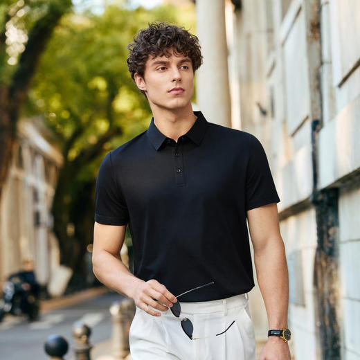 经典纯色百搭款液氨空气层珠地棉排湿透气POLO衫  XYD-5300 商品图0