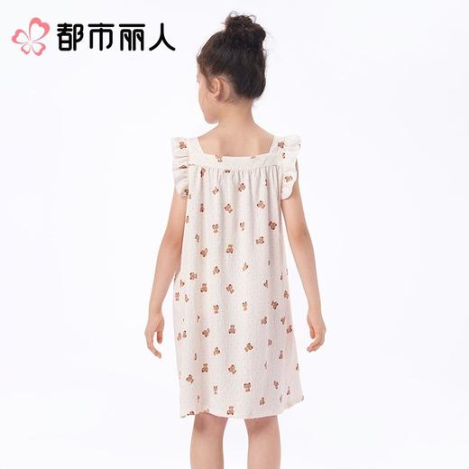 都市丽人睡衣儿童睡衣薄家居服软绵绵印花睡衣童装梭织棉背心裙女童睡衣JHC9A5 商品图3