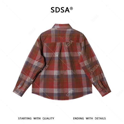 26CS27SDSA男装2026新款高贵轻奢美式复古撞色格子翻领长袖衬衫百搭休闲 商品图5