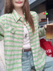 <曾小咸推荐>3.10现货秒杀 ！微信超特价！韩系绿格子衬衫 日常199.99 立减120 秒杀79.99！！ 商品缩略图11