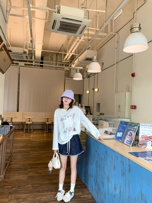 <曾小咸推荐>3.9现货秒杀 ！微信超特价！韩系立体装饰T恤 日常139.99 立减70 秒杀69.99！！ 串珠牛仔短裤 秒杀89.99！！ 商品图11