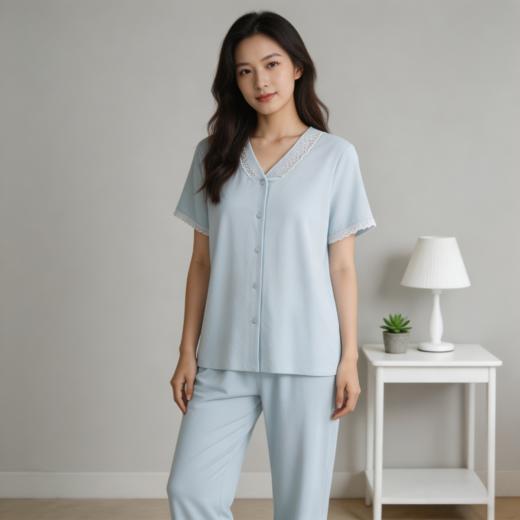 【天丝棉双面】SCHIESSER德国舒雅女短袖长裤套装60支天丝棉双面 50%天丝  50%棉     31/27121H 商品图2