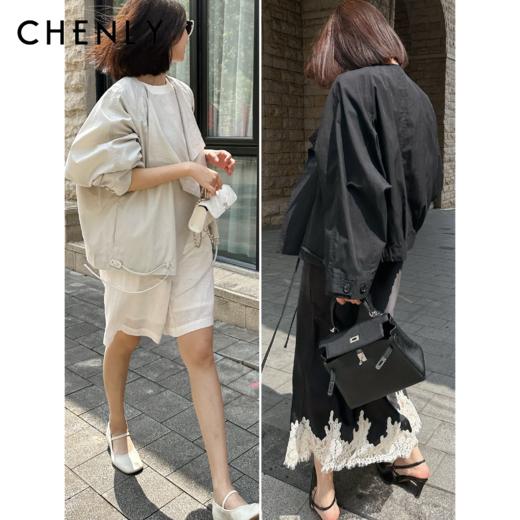 尘衣｜26SS披肩领系扣短款风衣 商品图0