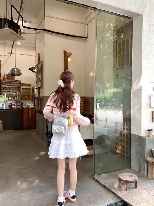 <曾小咸推荐>3.9现货秒杀 ！微信超特价！韩系粉色条纹针织开衫 日常189.99 立减100 秒杀89.99！！ 商品图8