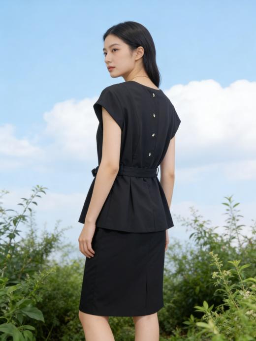 G2000女装SS26商场新款【凉感/防紫外线/多面弹】假两件连衣裙61232190 商品图1