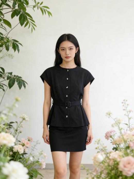 G2000女装SS26商场新款【凉感/防紫外线/多面弹】假两件连衣裙61232190 商品图0