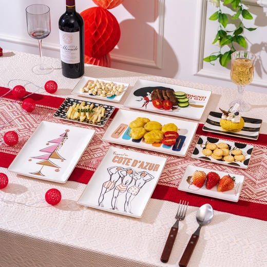 💥2折不到，低至💰9.9/个，仅此一团❗国际大牌🇺🇸🌸【RosannaRosanna描金艺术方盘】 💯真金描边，大师原创图案，复古奢美感十足 提升家居档次，亲朋好友聚餐必备❗  商品图3