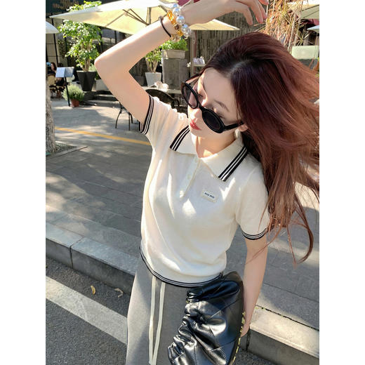 <曾小咸推荐>韩系翻领宽松休闲短袖t恤上衣 商品图3