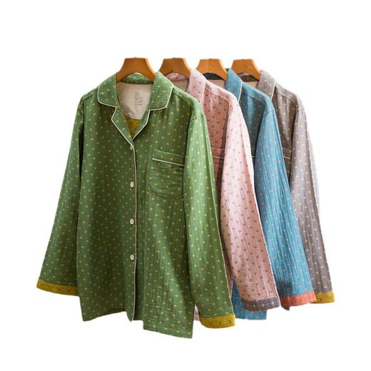 日式无印全棉双层纱家居服良品睡衣纯棉居家服女士四季套装花妍系 商品图4