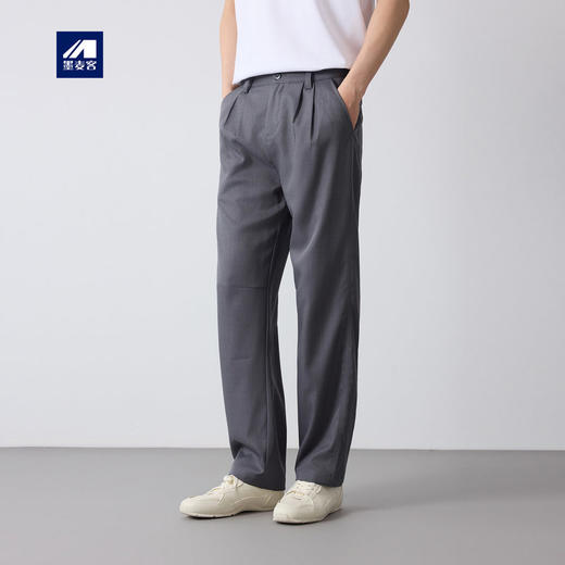 墨麦客高智通勤直筒男士裤子2026春季新款中腰长裤休闲裤男91578. 商品图0