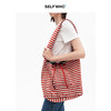 SELFWHO压褶条纹毛织包（大号） 商品缩略图0