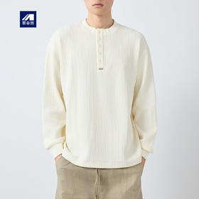 墨麦客男装高智通勤亨利领卫衣男2026春新款肌理内搭上衣男55919.