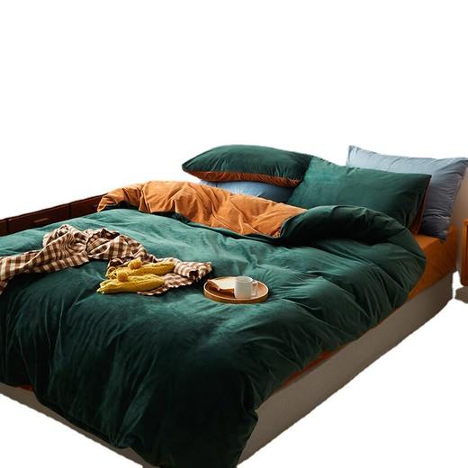 日式无印天鹅绒双拼四件套良品秋冬保暖绒布四件套秋冬4件套-双拼 商品图4