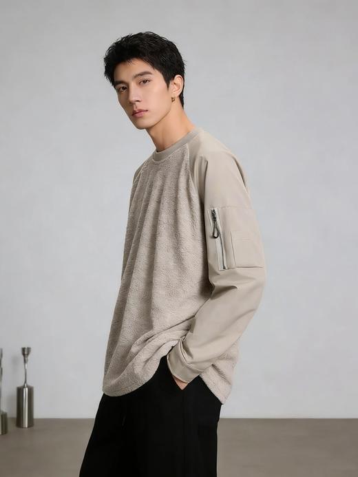 【软糯舒适 手感柔顺】户外拼接云朵绒运动卫衣（ELXM99-WY712） 商品图0