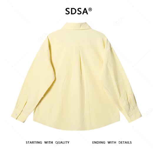 SDSA男士秋冬新款痞帅男装简约基础款纯色口袋翻领长袖衬衫百搭 商品图4