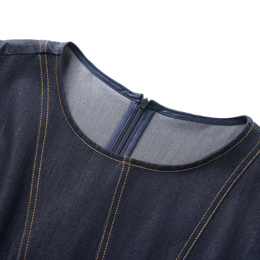 「高货wl」全新升级【铂金会员349/天猫469/差价120】(00706)洛诗琳复古天丝收腰连衣裙2026春夏新款显瘦透气A字牛仔裙 商品图2